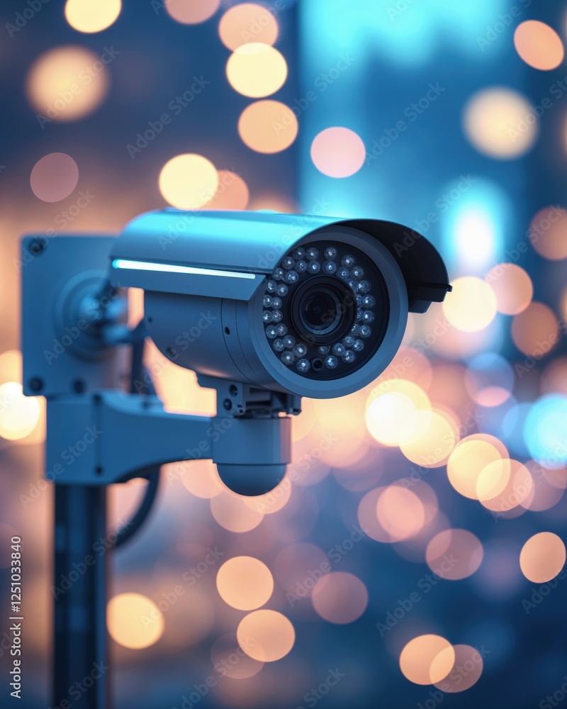 Security Camera at Night in City Security Camera at Night in City