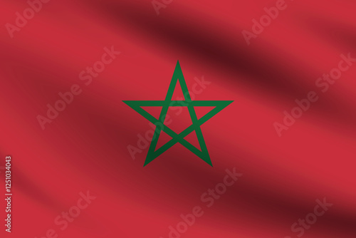 Morocco flag official colors and proportion digital vector illustration. Pleated flag.