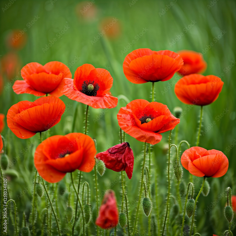 Obraz premium poppy flowers in field