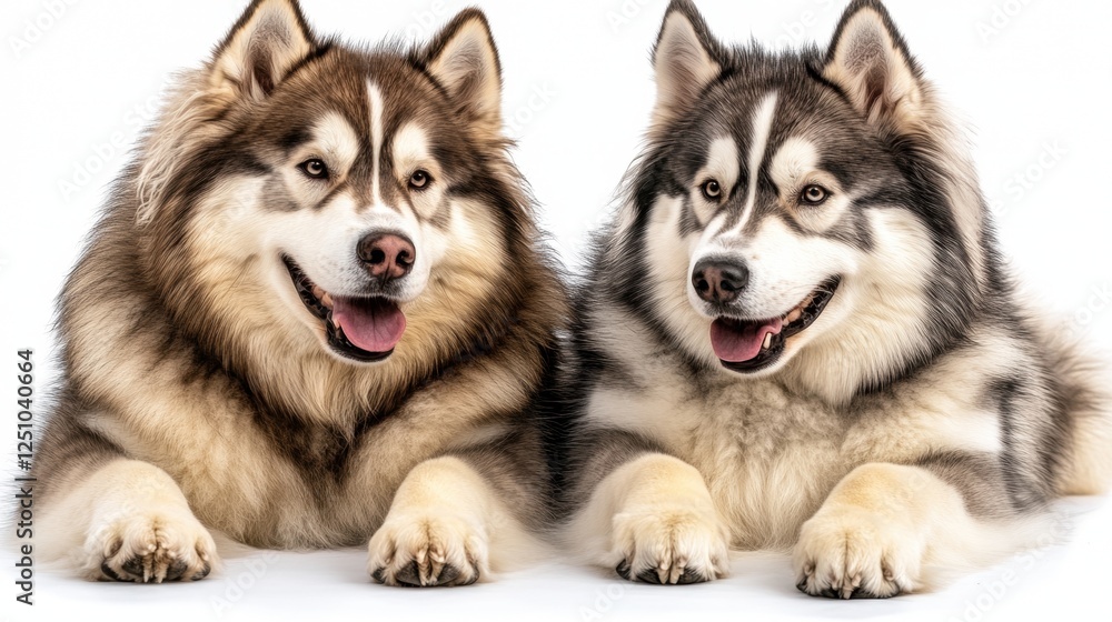 Two Playful Dogs Relaxing Together with Joyful Expressions Two Playful Dogs Relaxing Together with Joyful Expressions