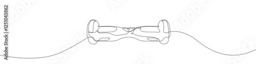 Balance bike icon line continuous drawing vector. One line balancing board scooter icon vector background. Gyroscooter icon. Continuous outline of a gyro scooter icon.