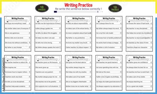 Learn making sentence for children worksheets bundle