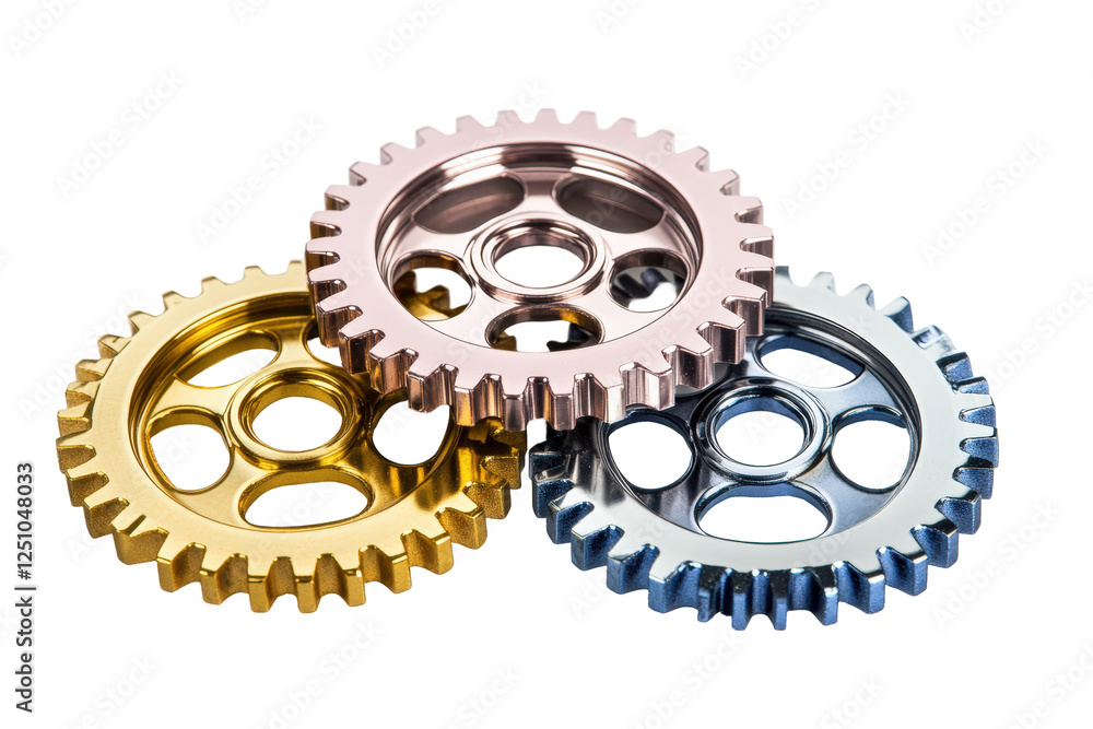 Isolated group metallic gear with 3d design Isolated group metallic gear with 3d design