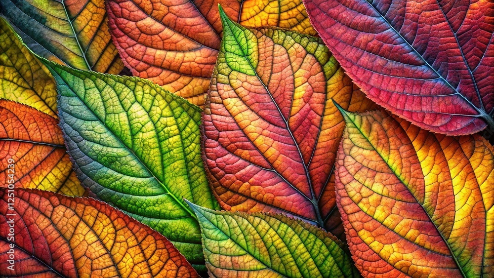 Fototapeta premium Long Exposure Leaf Texture, Abstract Nature Photography, Green Foliage, Botanical Details