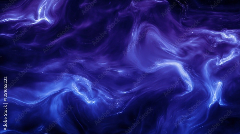 Fototapeta premium Abstract ethereal cloudscape with swirling electric blue and violet plasma energy effect
