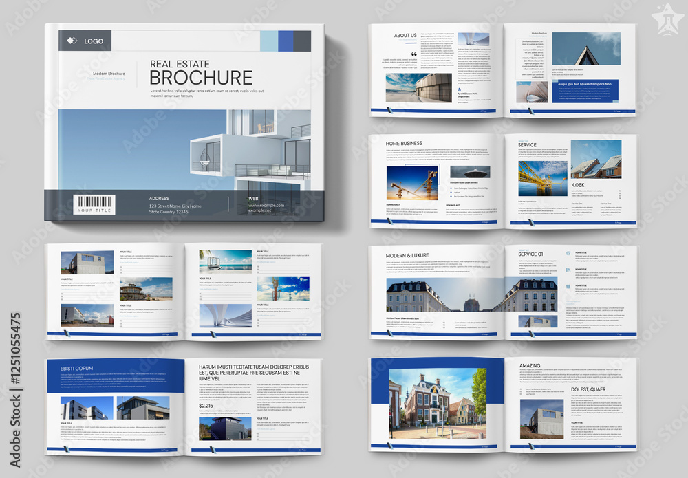 Real Estate Brochure Landscape Stock Template | Adobe Stock