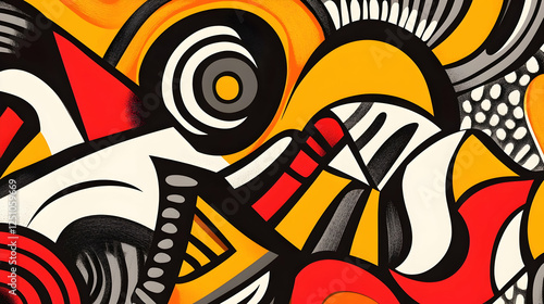 Flowing shapes and vivid hues intertwine, creating an engaging visual experience full of movement