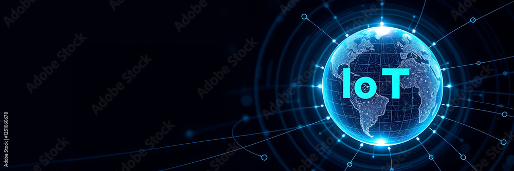 Obraz premium Internet of Things (IoT) Innovation – Smart Connectivity and Digital Transformation in the Internet of Things, smart devices, digital transformation, connected technology, cloud computing.