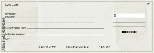 Cheque or coupon cash, guilloche award bill, check or checkbook from bank, currency watermark, payment spirograph, voucher financial pattern, vector illustration