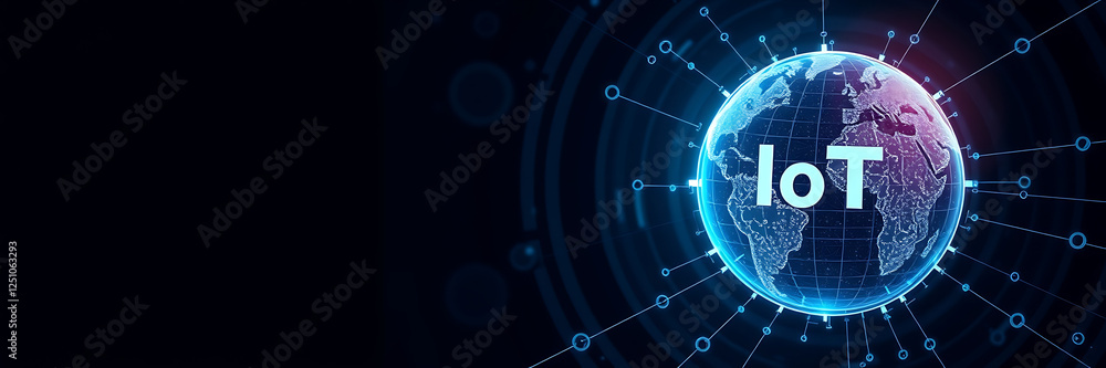 Obraz premium Internet of Things (IoT) Innovation – Smart Connectivity and Digital Transformation in the Internet of Things, smart devices, digital transformation, connected technology, cloud computing.
