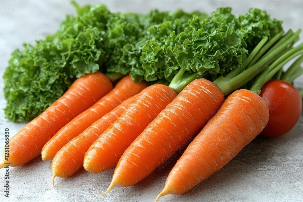 Fresh Carrots And Kale With Tomato Fresh Carrots And Kale With Tomato