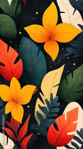 Tropical Foliage Illustration.