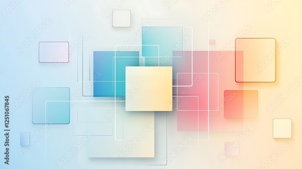 Abstract Pastel Squares Interconnected Design Abstract Pastel Squares Interconnected Design