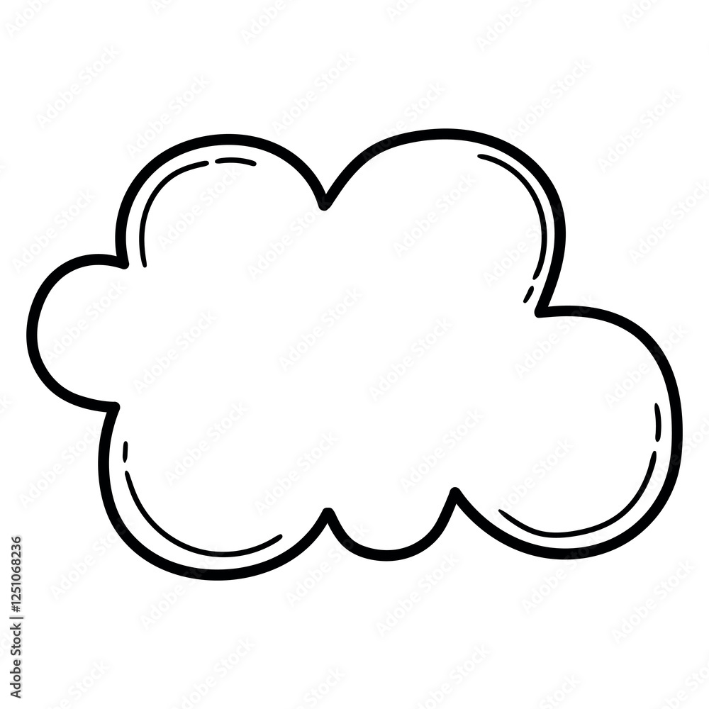 Hand drawn doodle cloud on a white background. Hand drawn doodle cloud on a white background.