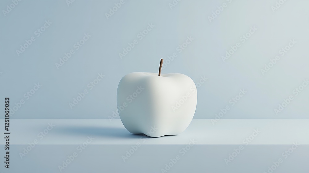 Obraz premium blue apple with light blue background