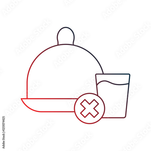 fasting gradient outline icon with white background vector stock illustration