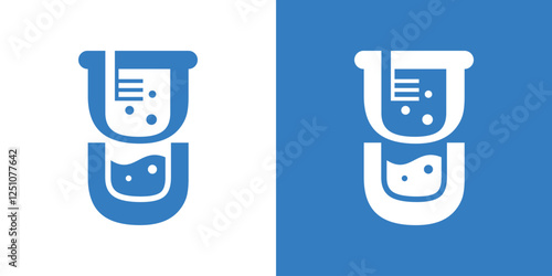 Chemical flask vector icon collection. conical flask or erlenmeyer flask vector