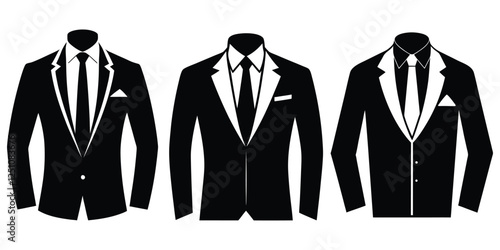 Black silhouette Men's Suits set