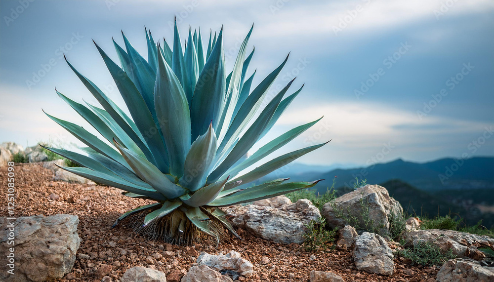 blue green maguey agave plant on a rocky terrain greenery nature agave blue green maguey agave plant on a rocky terrain greenery nature agave