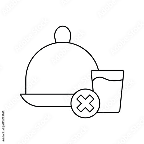 fasting lineal icon with white background vector stock illustration