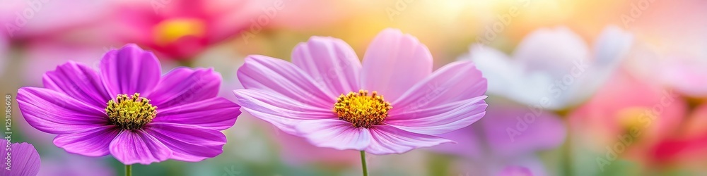 Soft Morning Glow Illuminates Delicate Petals Dreamy Pink And White wildflower Bloom Soft Morning Glow Illuminates Delicate Petals Dreamy Pink And White wildflower Bloom