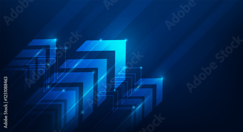 abstract business arrow up growth to success technology background. arrow high speed internet. vector illustration fantastic technology.