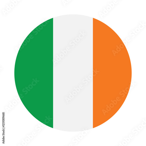 Flag of Ireland. Ireland circle flag logo icon digital vector illustration Free Download Flag of Ireland. Ireland circle flag logo icon digital vector illustration - GFXLoad