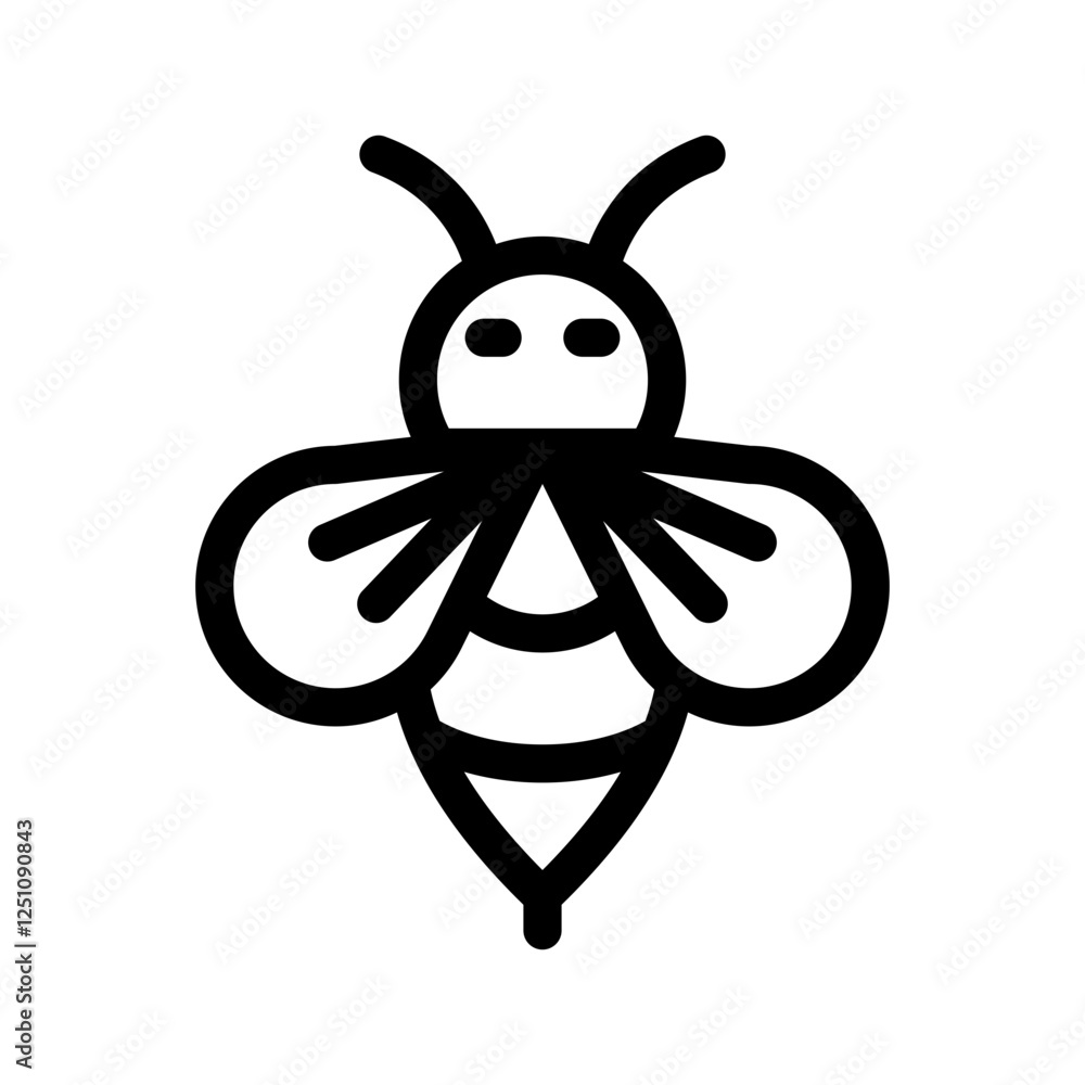 Fototapeta premium Honey Bee Icon Vector Symbol Design Illustration