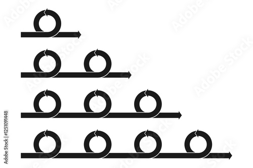 agile flexible icon infographic circle with arrow loop  1,2,3,4 loops,sequence