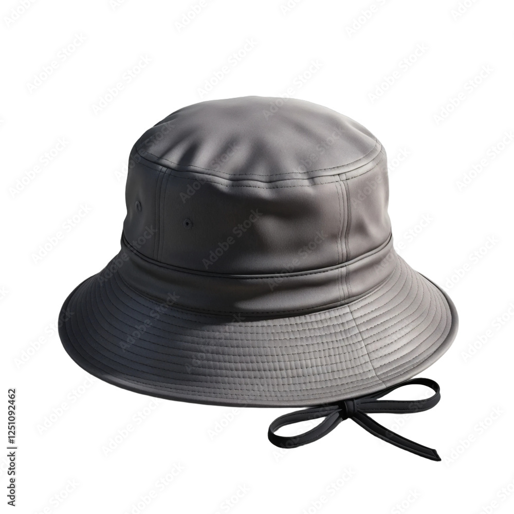 Fototapeta premium Gray bucket hat isolated on transparent background