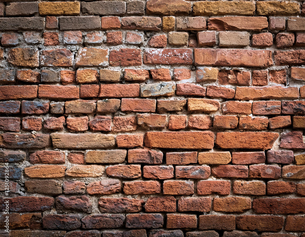 Fototapeta premium rustic aged brick wall background for design projects timeless beauty of rustic brick wall background concept