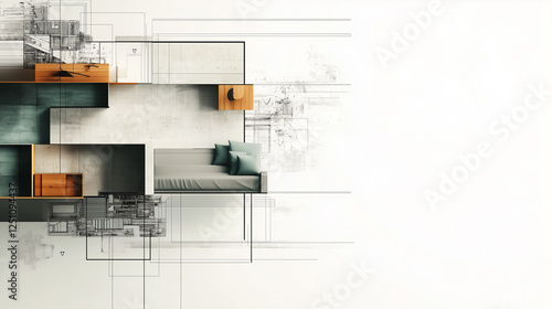 Abstract architectural design with a blend of colors and shapes, creating a unique visual experience