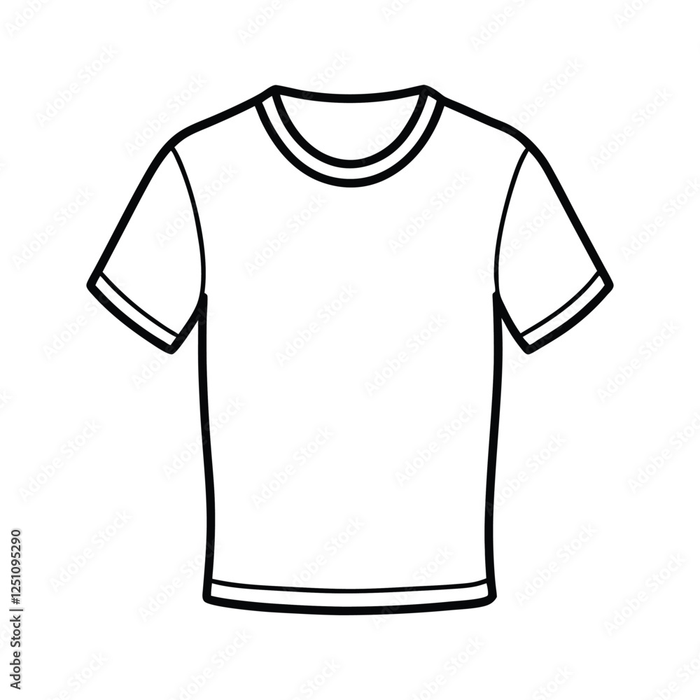 White T-shirt flat vector illustration, blank casual wear, unisex clothing template, isolated on white
White T-shirt flat vector illustration, blank casual wear, unisex clothing template, isolated on white