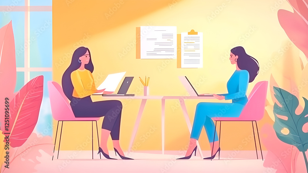 businesswomen discuss business problems at the table businesswomen discuss business problems at the table