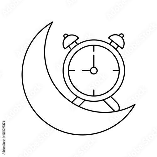 alarm lineal icon with white background vector stock illustration