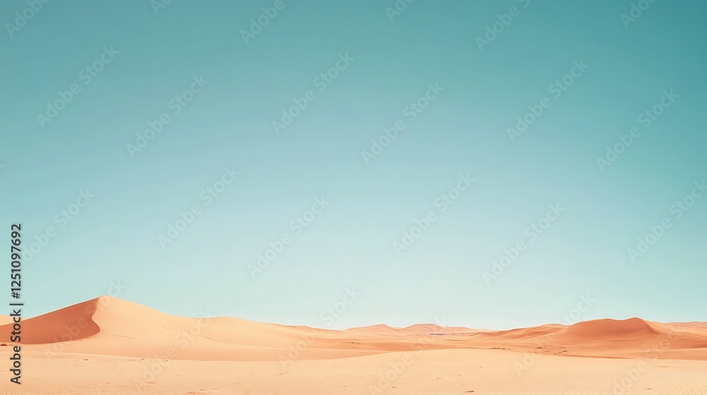 Tranquil Desert Landscape Under a Pale Blue Sky Tranquil Desert Landscape Under a Pale Blue Sky