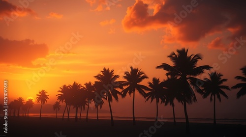 Sunset Serenity at Tropical Beach Promenade