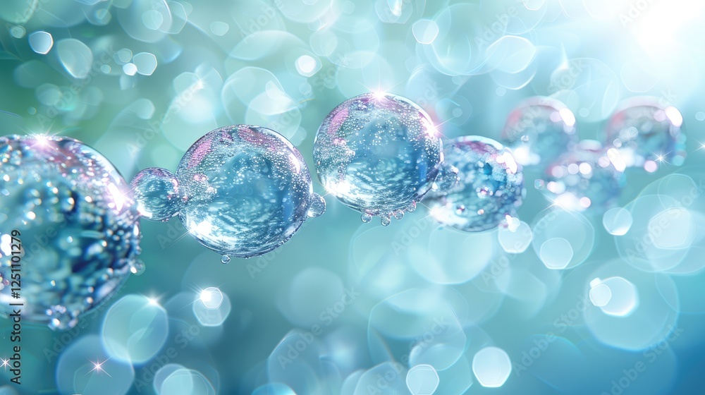 Transparent bubbles create enchanting patterns over a soft pastel background Transparent bubbles create enchanting patterns over a soft pastel background