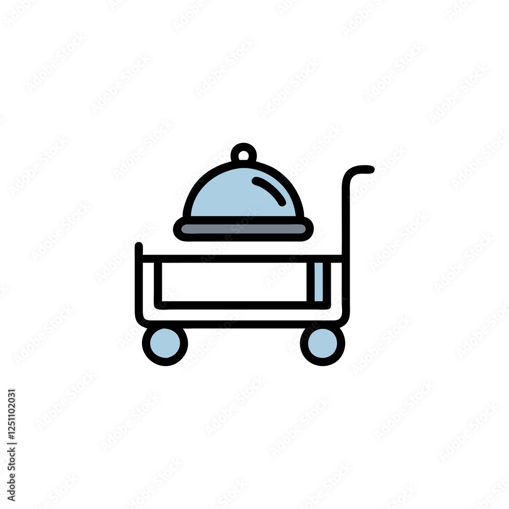 Room service cart colored icon on transparent background
Room service cart colored icon on transparent background