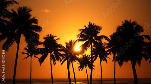 Sunset Serenity at Tropical Beach Promenade