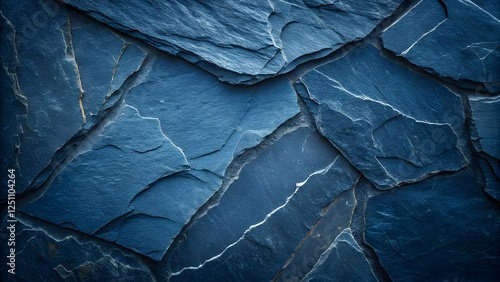 Wallpaper Mural Dark blue slate rock texture background with rough, cracked layers of stone, creating a natural, rugged surface. Ideal for nature, geology, or abstract design projects Torontodigital.ca