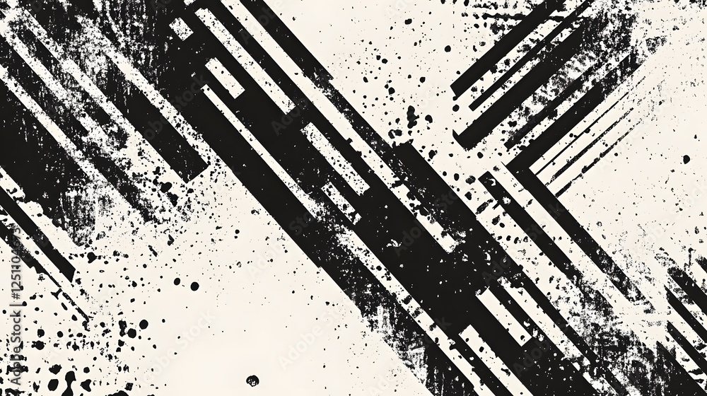 Obraz premium Dynamic and Visually Striking Grunge Textured Background with Monochrome Splashes Bold Brush Strokes and an Edgy Experimental Aesthetic