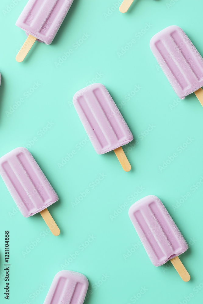 Purple ice cream pattern solated on turquoise background. Purple ice cream pattern solated on turquoise background.