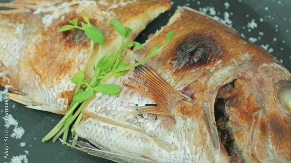 Roasted whole sea bream, eaten on celebratory occasions in Japan Roasted whole sea bream, eaten on celebratory occasions in Japan