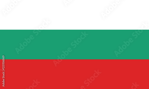 Flag of Bulgaria. Bulgaria flag. Standard color. Standard size. A rectangular flag. Computer illustration. Digital illustration. Vector illustration.