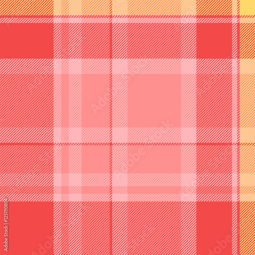 Magazine pattern plaid background, strip check tartan vector. Border texture textile seamless fabric in pretty red and red colors.