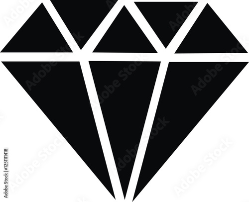 flat bold style concept illustrated icon of diamond icon