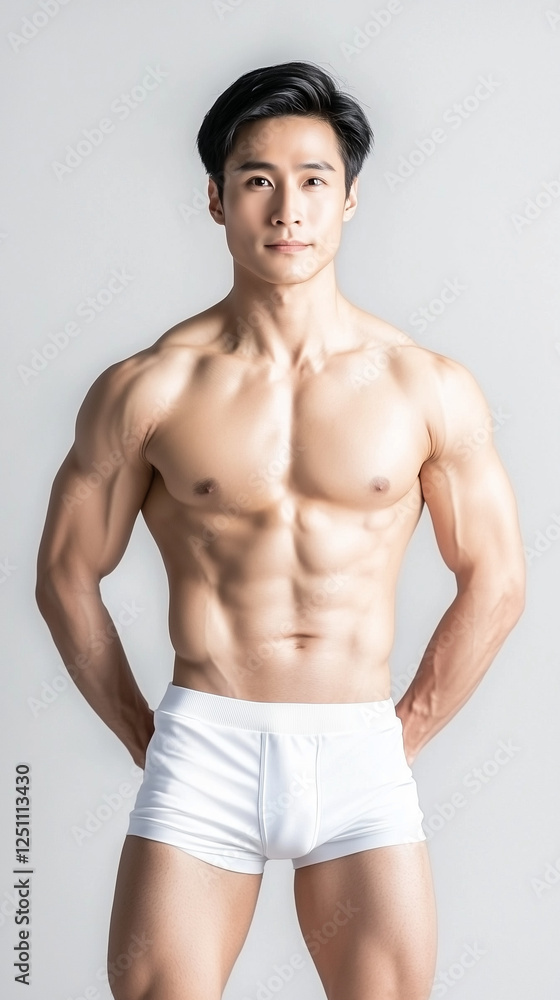 Fototapeta premium Hot Male Model in Sexy White Underwear