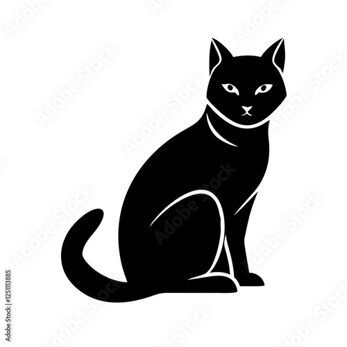 Wallpaper Mural A modern, flat-design cat icon with sharp, clean lines, perfect for pet-related websites, apps, and branding.
 Torontodigital.ca