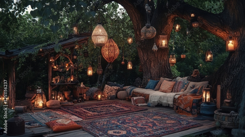 Naklejka premium A Cozy Outdoor Lounge